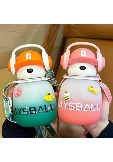 Büyük Kapasiteli Yaratıcı Komik Ayı Çocuk Saman Fincan Sevimli Internet Ünlü Lüks Öğrenci Plastik Bardak Gradyan Duygusu Renkli Su Bardağı 650ml Fqy8kd Diğer