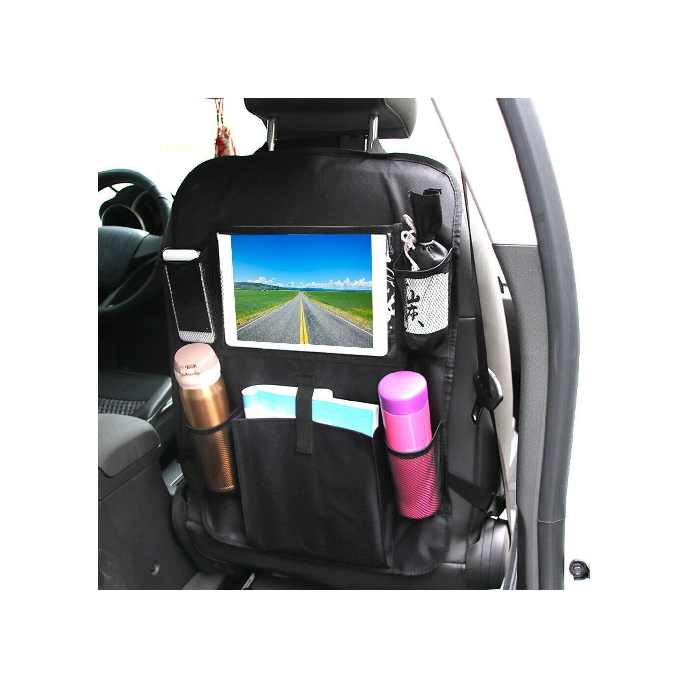 Youmex Araba Arka Koltuk Organizatörü, 600d Polyester, Multi-capacity Cüzdanlar, Su Bardak, Tablet, Oyuncağı Saklama, Su Geçirmez, Evrensel Uyumlu