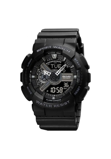 Geeksen Skmeı 1834 Spor Elektronik Saat: Dünya Saati, Kronometre, Geri Sayım, Işıklı Ekran, 50m Su Geçirmez, Siyah Siyah
