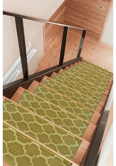 Dikdörtgen Dokuma Merdiven Halısı Kendinden Yapışkanlı Bej Bej