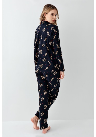 Arnetta Kadın Lacivert Gömlek Pijama Ar3451-s-v1 Lacivert