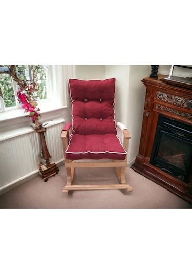 Yaren Home Dizayn Sallanan Sandalye Bordo Krem Bordo - Krem