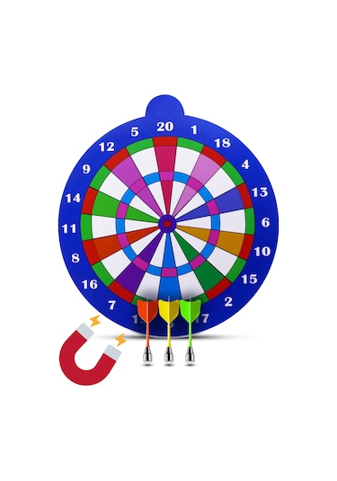Mıknatıslı Dart Seti Mini Boy Dart Oyunu Duvara Zarar Vermeyen İğnesiz Dart Atma 3 Oklu Çap: 28 Cm
