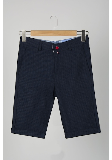 Terapi Men Erkek Koyu Mavi Slim Fit Keten Şort Çokrenkli2