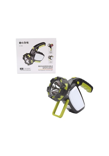 S-Link Sl-F894 5w Işık Modlu Döner Kollu Usb Şarjlı El Feneri Siyah - Yeşil