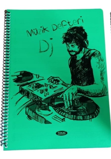 Tokaç A4 Müzik Defteri Spiralli Pp Kapak 40 Yp-yeşil Dj