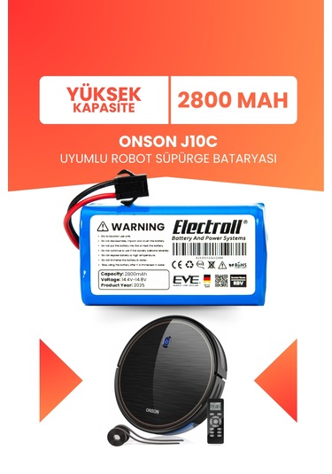 Onson J10c Uyumlu Batarya Yüksek Kapasite 2800mah
