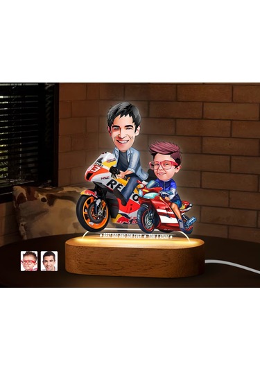 Bk Gift Kişiye Özel Baba-oğul Karikatürlü Dekoratif 3d Biblo Led Işıklı Gece Lambası-4, Babaya Hediye, Babalar Günü Hediyeleri Kobitmeyen138256 Bk Gif