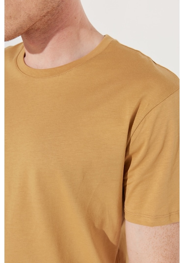 Ac&Co / Altınyıldız Classics Slim Fit Bisiklet Yaka Kısa Kol Pamuklu Erkek Tişört Hardal Ac&Co / Altınyıldız Classics Slim Fit Bisiklet Yaka Kısa Kol Pamuklu Erkek Tişört Hardal