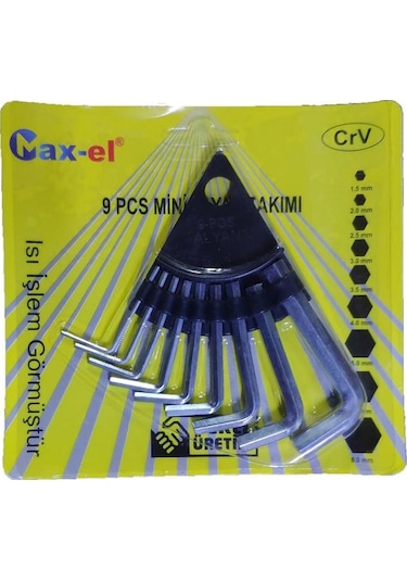 1,5mm-8mm Arası 9 Parça Askı Aparatlı Mini Alyan Seti