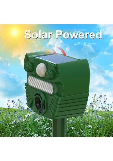 Uu0382 Güneş Enerjili Hayvan Kovucu Ultrasonik Sincaplar Geyik Yeşil