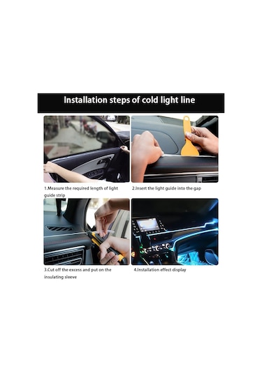 Cbtx Araba Dekorasyonu İçin 5m Çakmak El Şerit Işığı Ortam Işıkları Sürücülü Parlayan Halat Işığı - Floresan Yeşil