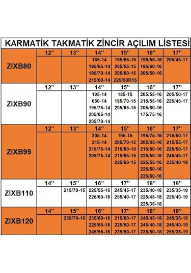 Takmatik Kar Patinaj Zinciri 195X65X15 Grup:8 Space