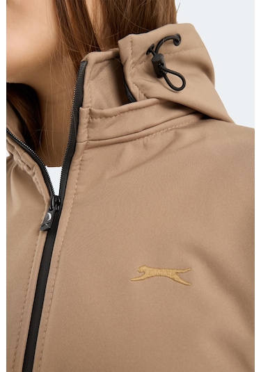 Slazenger Heat Control Kadın Çıkarılabilir Kapüşonlu Bej Mont & Kaban Bej