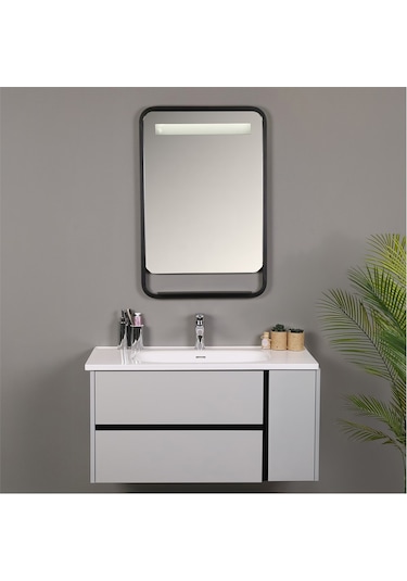 Kobos Linear 100 Cm Banyo Dolabı Seti Light Grey Gri