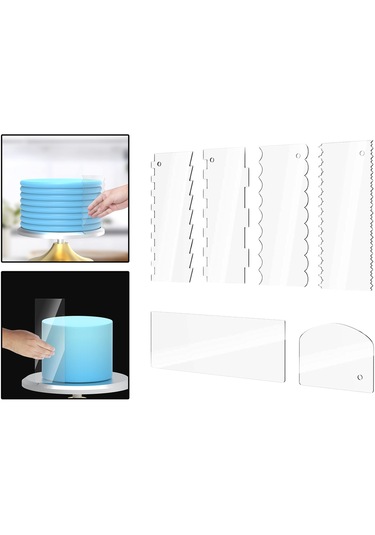 Suntek 6 Paket Kek Kazıyıcı Seti Mousse Kitchen Supply Için