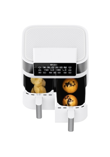 Yasomi Y80 8 LT 2850W Çift Hazneli ve Çift Motorlu Airfryer Fritöz