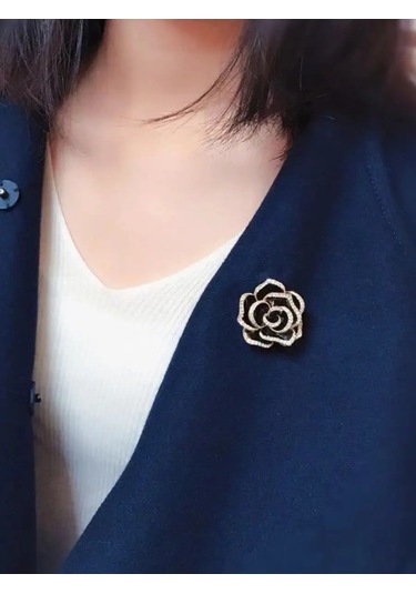 Beautiful Detail Orijinal Gül Desenli Broş 145118040 Siyah