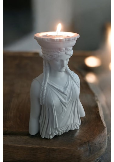 Dekoratif Masa Üstü Karyadit Kızı Hediyeli Bacasız Şömine Beyaz