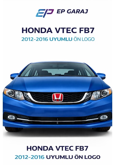 Honda Civic Fb7 2012-2016 Model Uyumlu  Ön Panjur Logo