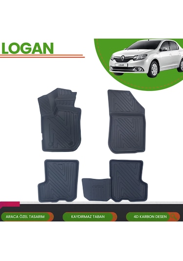 Dacia Logan 2013+ Sd Araca Özel 4d Havuzlu Paspas Takımı Karbon