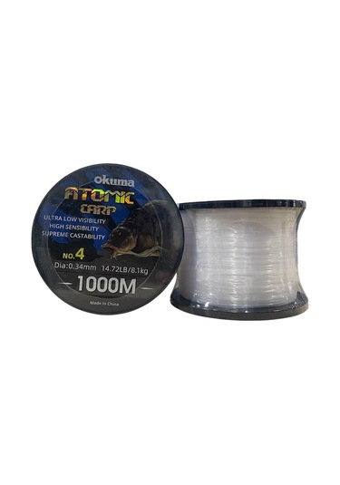 Okuma Atomic Carp 1000mt 0.34mm Bobin Sazan Misinası Şeffaf
