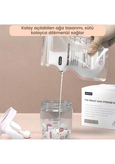 Bebebao Anne Sütü Saklama Poşeti 200 Ml 50'li