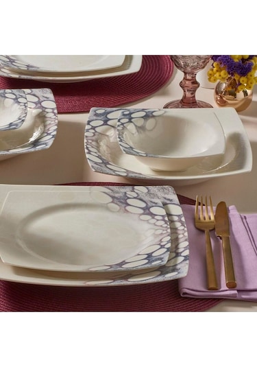 Güral Porselen Caroline 24 Parça 6 Kişilik Yemek Takımı 3174 Krem
