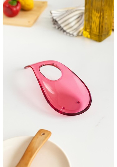 Akrilik Mürdüm Tezgah Üstü Kirli Kaşıklık & Kepçe Altlığı Pembe