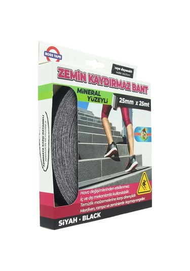 Boss Tape 2879 Zemin Merdiven Kaydırmaz Bant 25mmx25m Siyah