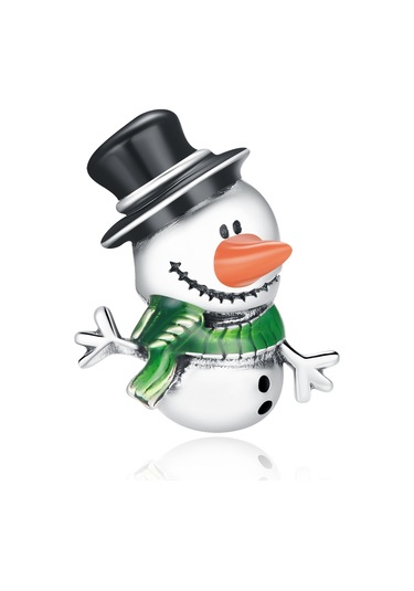 S925 Ayar Gümüş Kardan Adam Boncuk Dıy Bilezik Kolye Aksesuarları Çok Renkli