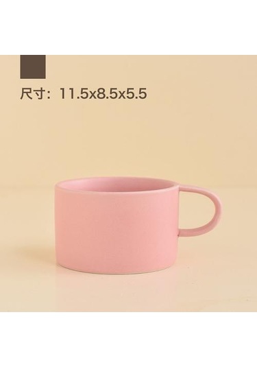 Kahve Kupa Seramik Süt Latte Kupası Sevimli Tumbler Bardaklar Avrupa Tarzı Saf Renk Çift Seramik Kupa Yaratıcı Hediye Drinkware Kupalar Pembe Ahşap