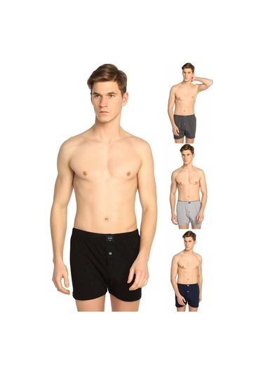 Bonbonetti Chocolate Baby & Kids Erkek Gri Renk Penye Düğmeli Boxer Gri