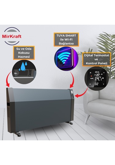 Mirkraft Econ 110 Antrasit Dijital Konvektör Isıtıcı
