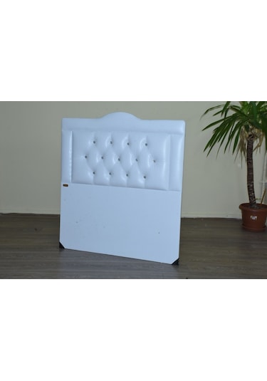 Bengimobilya Baza Başlık 90*190 Cm Suni Deri Beyaz Silinir Kumaş Kapitone Mod