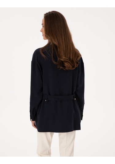 Pierre Cardin Kadın Lacivert Gömlek Desenli 50314120-vr033 Lacivert