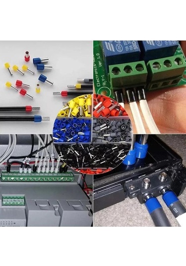 Ximistore9 1200 Adet Boru Tipi Soğuk Presli Terminal, Çok Renkli Koruyucu Kılıflı Ve Ratchet Mekanizmalı Pres Makinesi Plastik Kutu Seti