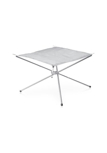 Neevoyu Taşınabilir Paslanmaz Çelik Kamp Ateş Çerçevesi - Katlanır Ve Hava Akışını Artıran Gümüş