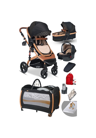 Baby Home Single-to Travel Sistem Bebek Arabası + Nanny Oyun Parkı Yatak Beşik