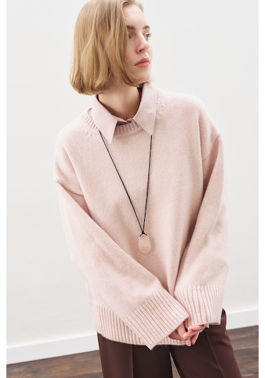 Chunky Oversıze Kazak Pembe Pembe