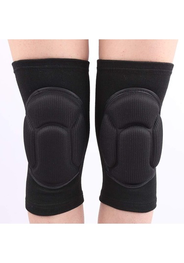 Koruyucu Diz Pedleri Kaplumbağa Kabuk Sünger Siz Pedler Spor Bisiklet Futbol Voleybolu 1 Çifti Siyah