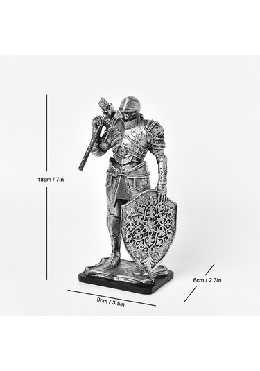 Suntek Şövalye Heykeli Hediye Koleksiyon Heykelciği Gümüş