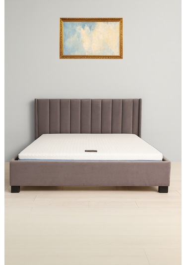 Visco Süngerli Ice Sleep Yıkanabilir Kılıflı Tek Kişilik Visco Yatak Pedi & Şiltesi Topper 5 Cm BEYAZ