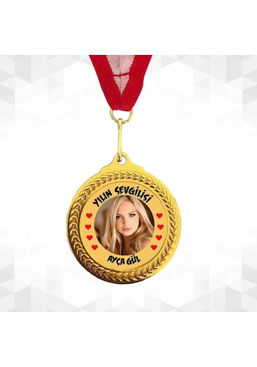 7,3 Cm Altın Renk Zeytin Dalı Madalya Kişiye Özel Yazı Alanlı Ödül Madalyası Sarı