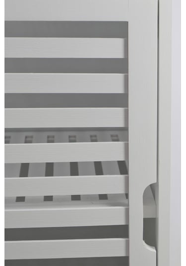 Digithome Bambu Beyaz Lake 1 Kapaklı 2 Raflı Banyo Düzenleyici Organizer Dik Dolap Db-0044 Beyaz