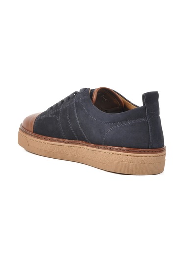 Lacivert Kahve Hakiki Deri Erkek Casual Ayakkabı 3k1973 M Lacivert-kahve