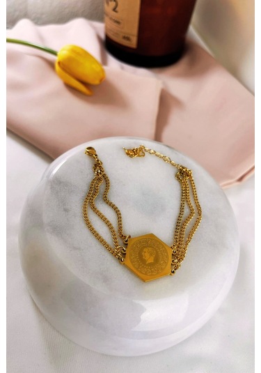 Çelik Çeyrekli Bileklik Çok Renkli