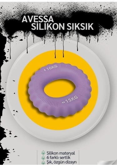 Avessa Silikon El Sıksık Rehabilitasyon Ve Spor İçin İdeal Silikon El Egzersiz Halkası Çok Renkli