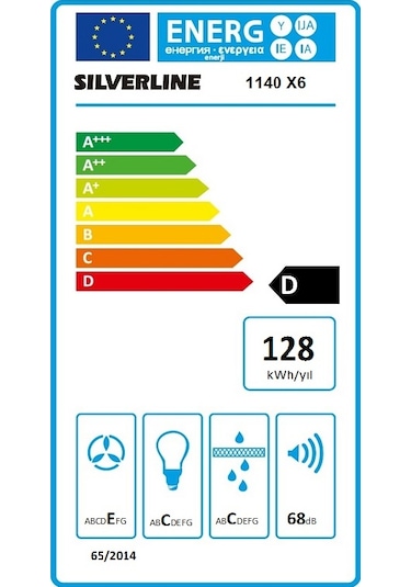 Silverline 1140 Crystal Inox Sürgülü Aspiratör