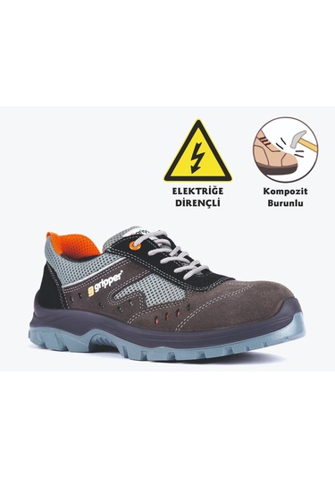 Gripper Lena S1p Kompozit Burun Yalıtkan Src Kayma Taban Elektrik Gri Süet